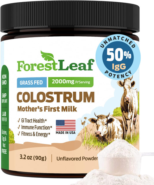 ForestLeaf Colostrum Powder 50% IgG Highest Concentration - Grass Fed Bovine - NutriGlobal