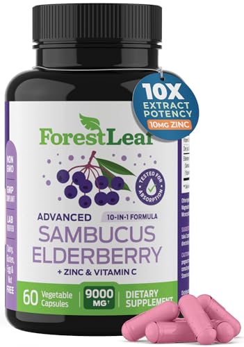 ForestLeaf Sambucus Elderberry with Vitamin C and Zinc - 9000mg Ult - NutriGlobal