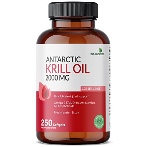 Futurebiotics Antarctic Krill Oil 2000mg with Astaxanthin, Omega-3s EPA, DHA and Phospho - NutriGlobal
