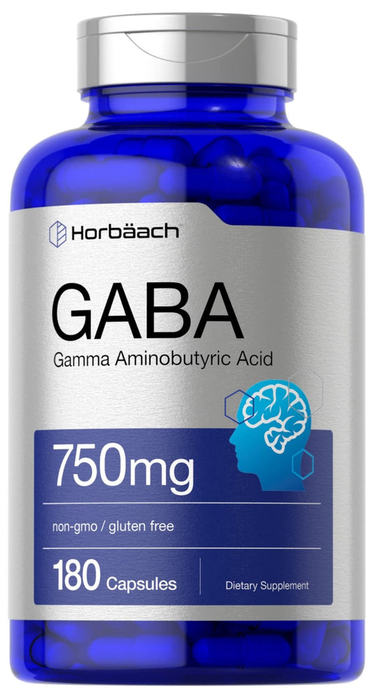 GABA 750mg | 180 Capsules | Gamma Aminobutyric Acid Supplement - NutriGlobal