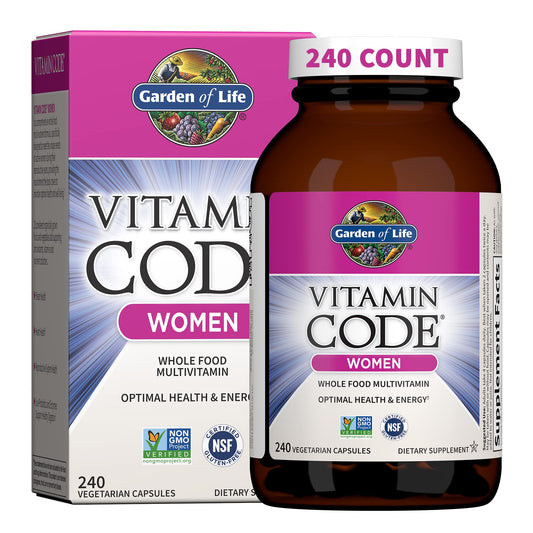 Garden of Life Multivitamin for Women, Vitamin Code Women's Multi - Whole Food Womens Multi Vitamins, Iron, Folate not Folic Acid, Vitamin A and Probiotics - NutriGlobal