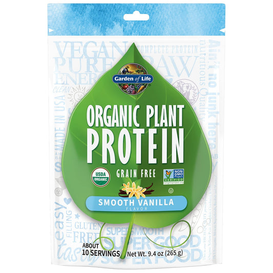 Garden of Life Organic Plant Based Protein Powder - Smooth Vanilla, Vegan, Grain Free - NutriGlobal