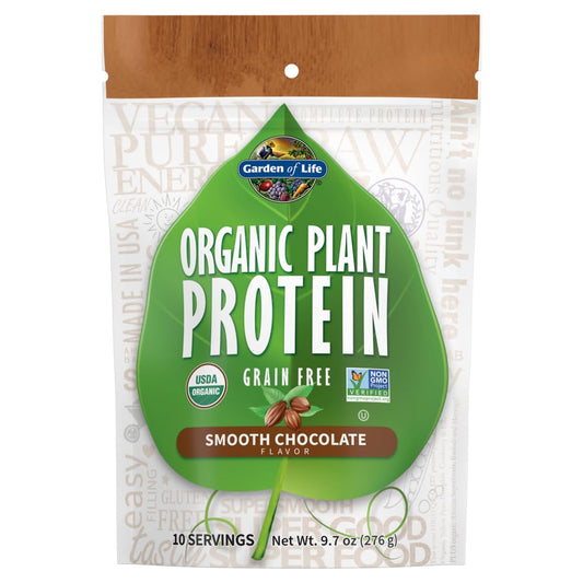 Garden of Life Organic Plant Protein Smooth Chocolate Powder, 10 Servings - Vegan, Grain - NutriGlobal