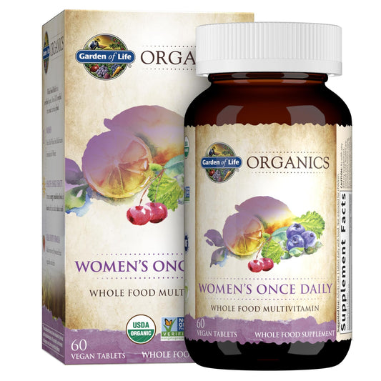 Garden of Life Organics Multivitamin for Women - Women's Once Daily Multi - Whole Food Multi with Iron, Biotin, Vegan Organic Womens Multivitamin - NutriGlobal