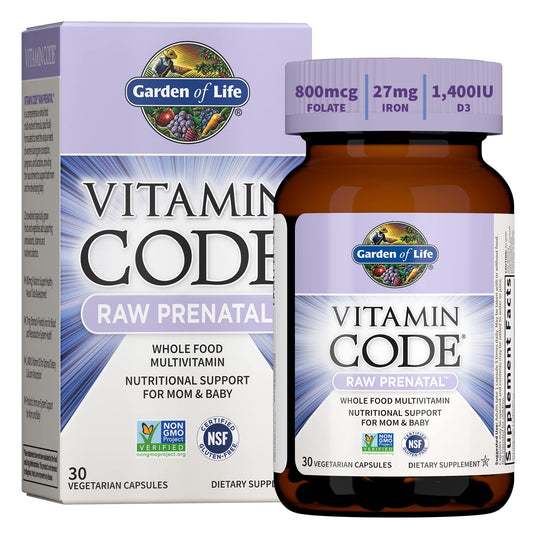 Garden of Life Prenatal Multivitamin for Women with Iron, Folate & Vitamin C and D3 for Neural Development & Probiotics for Immune Support - NutriGlobal