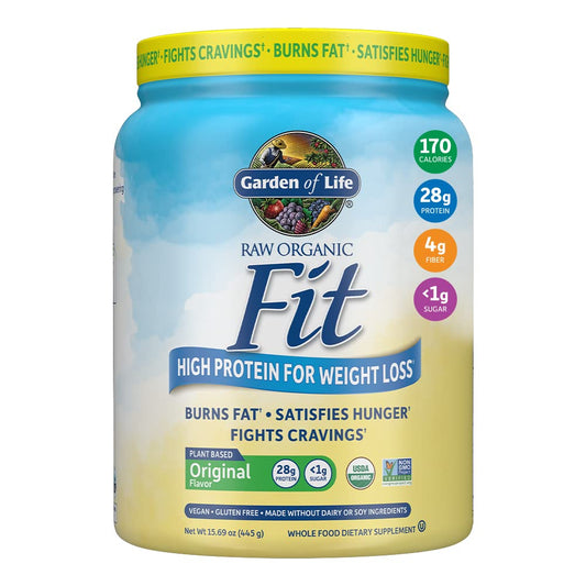 Garden of Life Raw Organic Fit Powder, Original - High Protein for Weight Loss (28g) Plus - NutriGlobal