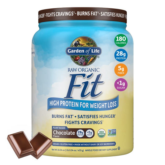 Garden of Life Raw Organic Fit Vegan Protein Powder Chocolate, 28g Plant Based Protein - NutriGlobal