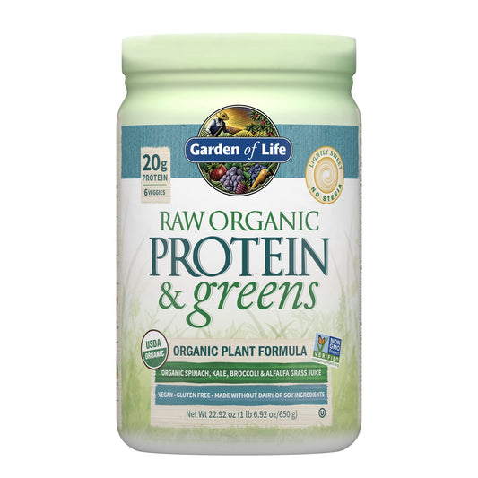 Garden of Life Raw Organic Protein & Greens Lightly Sweet, Vegan Protein Powder - NutriGlobal