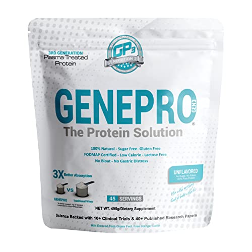 Genepro Unflavored Protein Powder - New Formula - Lactose-Free, Gluten-Free - NutriGlobal