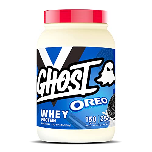 GHOST Whey Protein Powder, Oreo - 2LB Tub, 25G of Protein - Cookies & Cream Flavored - NutriGlobal