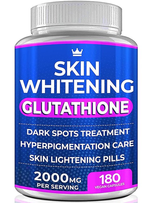 Glutathione Whitening Pills - 180 Capsules 2000mg Glutathione - Effective Skin Lightening - NutriGlobal