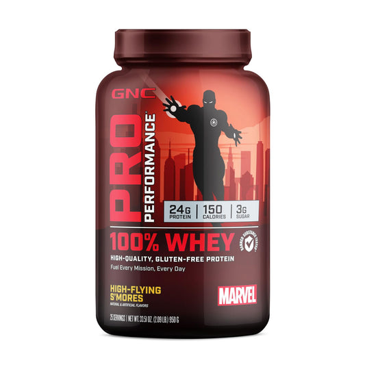GNC Pro Performance 100% Whey - Marvel: High-Flying S'Mores - 25 Servings - NutriGlobal