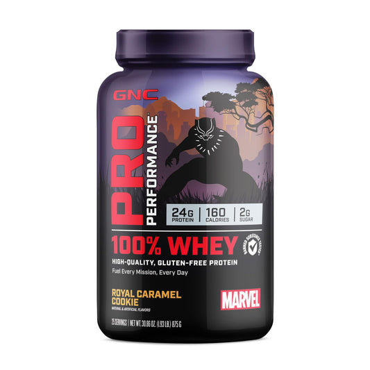 GNC Pro Performance 100% Whey - Marvel: Royal Caramel Cookie - 25 Servings - NutriGlobal