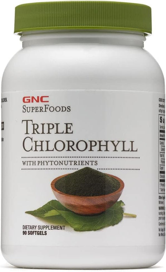 GNC Superfoods Triple Chlorophyll, 90 Softgels, Supports with Weight Loss - NutriGlobal