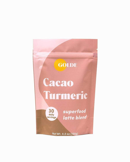 GOLDE - Superfood Latte Blend - Cacao Turmeric - Plant Based w/Turmeric, Cacao, & Coconut Milk Powder - Healthy Hot Cocoa - Coffee Replacement - Vegan, Keto, & Sugar-Free - 30 Servings - NutriGlobal