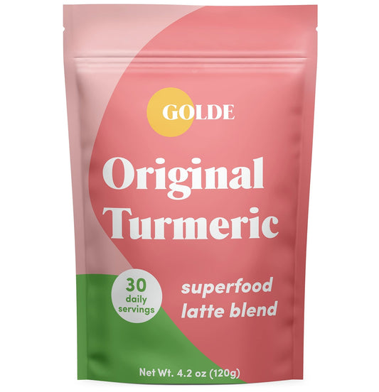 GOLDE - Superfood Latte Blend - Original Turmeric - Plant-Based w/Coconut, & Ginger - Vegan, Keto, Sugar-Free - 30 Servings - NutriGlobal