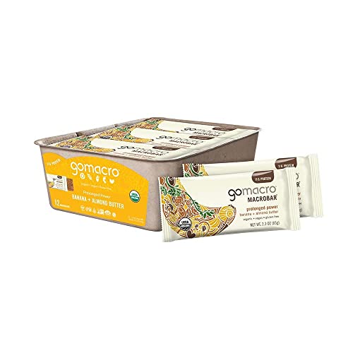 GoMacro MacroBar Organic Vegan Protein Bars - Banana + Almond Butter, (2.3 Ounce Bars - NutriGlobal