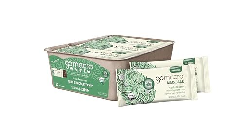 GoMacro MacroBar Organic Vegan Protein Bars - Mint Chocolate Chip, 2.3 Ounce Bars - NutriGlobal