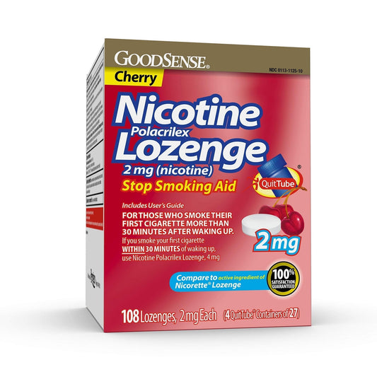 GoodSense Nicotine Polacrilex Lozenge, 2 mg (nicotine), Stop Smoking Aid - NutriGlobal