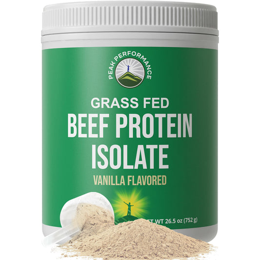 Grass Fed Beef Protein Powder - Lactose Free Great Tasting Beef Protein Isolate. Complete Animal Based Non Dairy Paleo Carnivore Supplement for Prime Muscle Building. No Whey. Vanilla Flavor - NutriGlobal