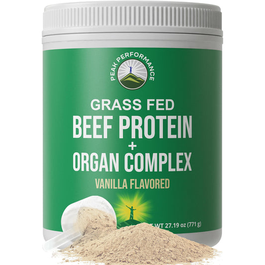 Grass Fed Beef Protein Powder + Organ Complex. Lactose Free Great Tasting Beef Protein Isolate. Animal Based Non Dairy No Whey Paleo Carnivore Supplement for Muscle Building. Vanilla Flavor - NutriGlobal