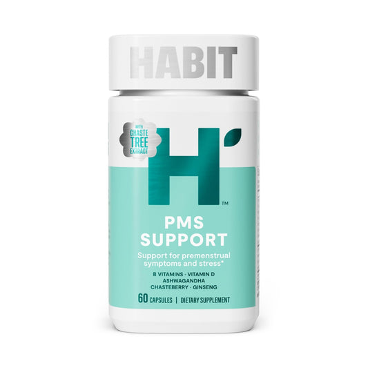 Habit PMS Support Supplement for Women (60 Capsules) - Supports Premenstrual Symptoms & Stress, Hormone Balance, Mood, B Vitamins, Vitamin D, Chasteberry, Ashwagandha, Gluten-Free, Non-GMO (1 Pack) - NutriGlobal