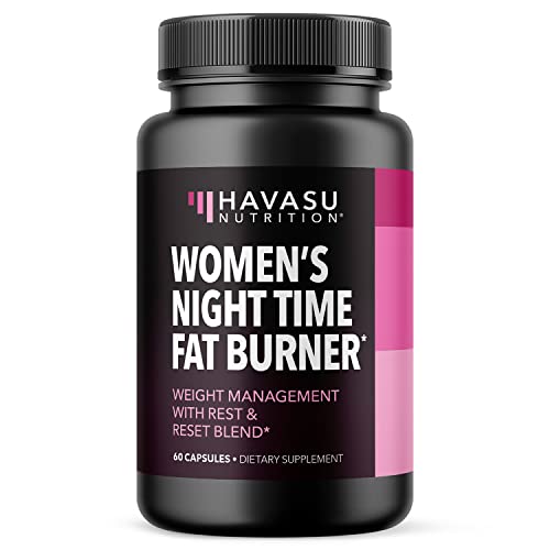 HAVASU NUTRITION Night Time Fat Burner Weight Loss Pills for Women | Appetite Suppressant for Weight Loss (+ Vitamin D, 60 Count) - NutriGlobal