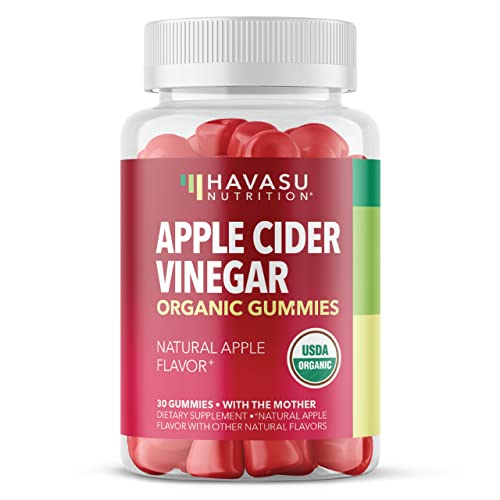HAVASU NUTRITION Organic Apple Cider Vinegar Gummies with The Mother | Metabolism Stomach Control & Energy Support | Vegan & Non-GMO Natural Apple Flavor | 30 Count - NutriGlobal