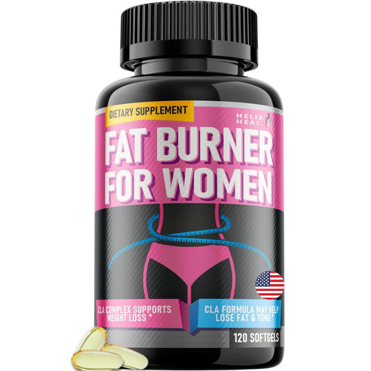 Helix Heal Belly Fat Burner for Women - Lose Stomach Fat w/Softgel Diet Pills - NutriGlobal