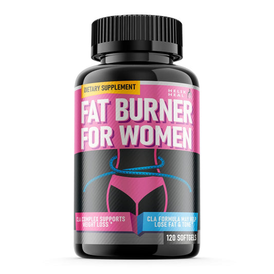Helix Heal Belly Fat Burner for Women - Lose Stomach Fat w/Softgel Diet Pills for Weight Loss - NutriGlobal