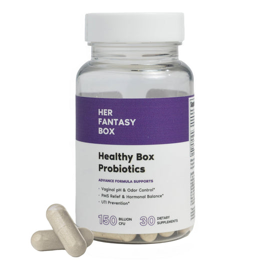 Her Fantasy Box | Healthy Box | Vaginal Probiotics for Women – Prebiotics + Advanced Lactobacillus Blend – Hormonal Balance, PMS Relief – Feminine Health Support with Cranberry & D-Mannose - NutriGlobal
