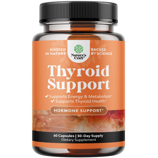 Herbal Thyroid Support Complex - Potent Kelp Iodine Supplement with L Tyrosine, Bladderwrack, Selenium & Pure Ashwagandha for Hormone Balance - NutriGlobal