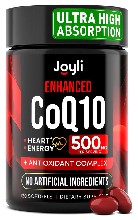 High Absorption CoQ10 500MG - Co Q 10 Supplement 120 Softgels for Heart Health&Energy Production - Enhanced CoQ10 Nutritional Supplements with Coenzyme Q10 - Alternative to coq10 400mg softgels - NutriGlobal