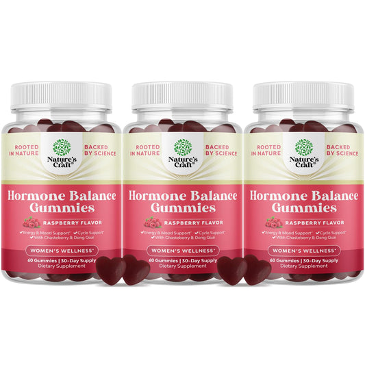 Hormone Balance for Women Gummies of All Ages - PMS Support Supplement for Women to Regulate Menstrual Cycle & Hormonal Balance Menopause & Mood Swings with Vitamin B6 & Dong Quai - 60 Chews - 3 pack - NutriGlobal