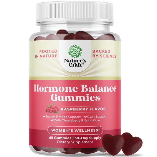Hormone Balance for Women Gummies of All Ages - PMS Support Supplement for Women to Regulate Menstrual Cycle & Hormonal Balance Menopause & Mood Swings with Vitamin B6 & Dong Quai - 60 Chews - NutriGlobal