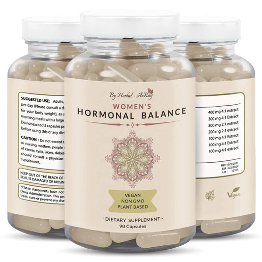 Hormone Balance for Women – Natural Female Energy & Mood Pills – Hot Flashes Menopause Relief Supplement with Vitex Chasteberry, Dong Quai, Maca Root Powder, Ginseng – 90 Veggie Capsules - NutriGlobal