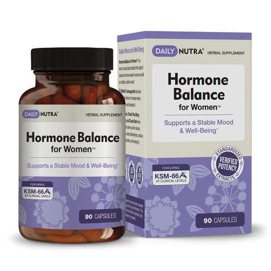 Hormone Balance for Women - Natural Mood Supplement - PMS Relief and Menopause Support | Featuring Clinically Studied KSM-66 Ashwagandha (90 Capsules) - NutriGlobal