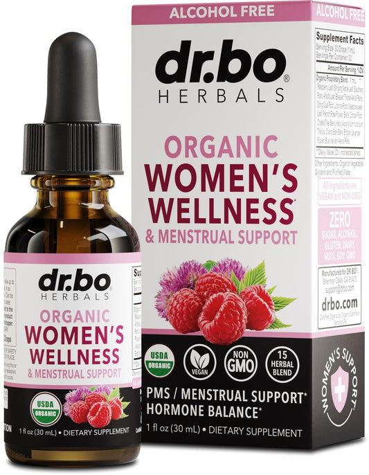 Hormone Balance for Women & PMS Relief - Women's Wellness Organic Hormonal Balance Supplements Liquid Drops & Menstrual Cramp Period Support - Raspberry Leaf, Chasteberry, Black Cohosh Supplement 1 Oz - NutriGlobal