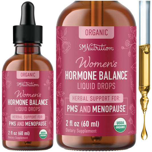 Hormone Balance Liquid Drops | with Black Cohosh, Stinging Nettle, Red Raspberry Leaf, Chasteberry & More | Menopause, Hot Flash, & PMS Relief Menstrual Herbal Support Tincture | Vegan Formula | 2oz - NutriGlobal