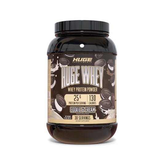 Huge Supplements Whey Protein Concentrate Powder, 25g Protein Per Serving, 5g BCAA - NutriGlobal