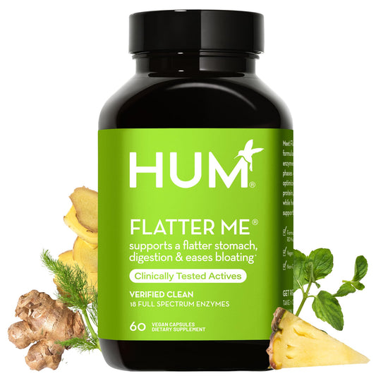 HUM Flatter Me Supplement for Daily Bloating - 18 Full Spectrum Digestive - NutriGlobal