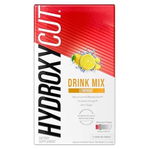 Hydroxycut Drink Mix Weight Loss Supplements, Lemonade, 21 Count (Pack of 1) - NutriGlobal