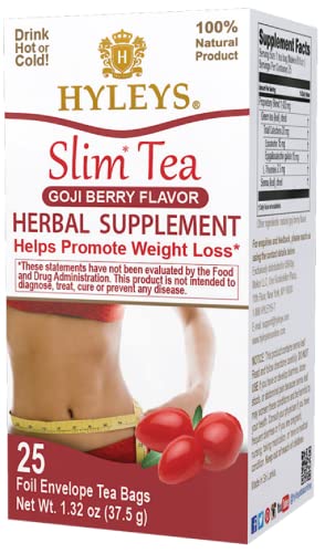 Hyleys Slim Tea Goji Berry Flavor - Weight Loss Herbal Supplement Cleanse and Detox - NutriGlobal