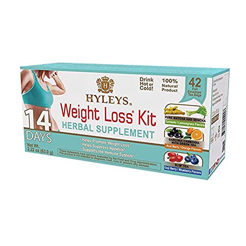 HYLEYS Tea for Cleanse and Weight Loss - New 14 Day Weight Loss Kit - 42 Tea Bags - NutriGlobal