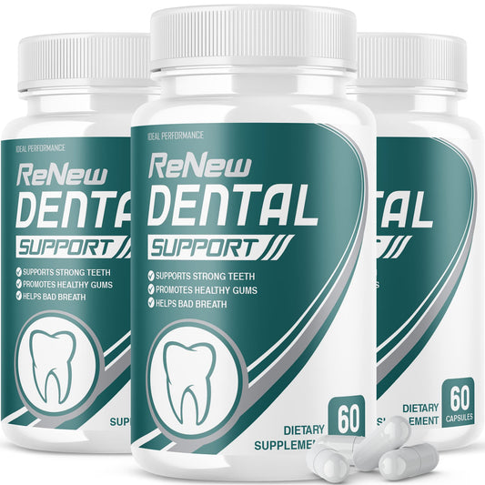 IDEAL PERFORMANCE (3 Pack) Renew Dental Support Pills Cleanser (180 Capsules) - NutriGlobal