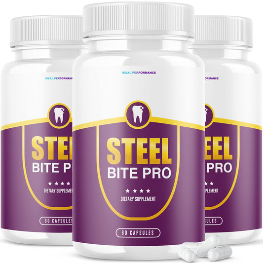IDEAL PERFORMANCE (3 Pack) Steel Bite Pro Teeth Supplement for Teeth and Gum Repair - NutriGlobal