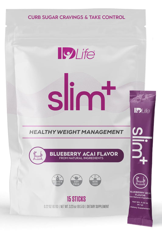 IDLife Slim+ - Weight Management Supplement - Easy to Prepare Delicious Blueberry Acai - NutriGlobal