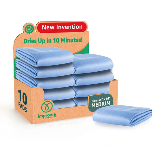 IMPROVIA® Washable Underpads 34" x 36" (Pack of 10) Heavy Absorbenc - NutriGlobal