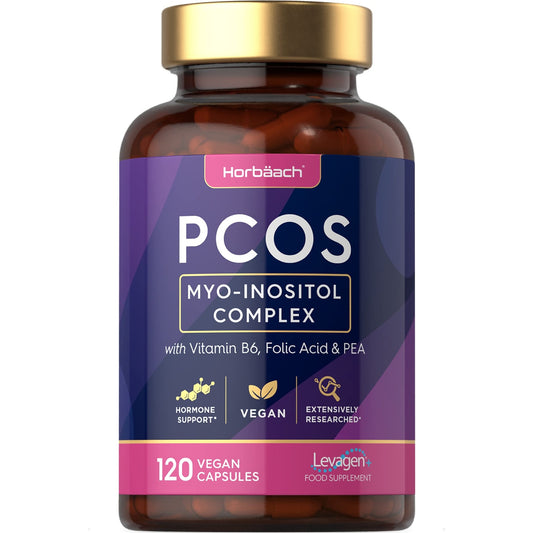 Inositol Supplement for PCOS | 120 Vegan Capsules | Myo-Inositol Complex with Folic Acid - NutriGlobal