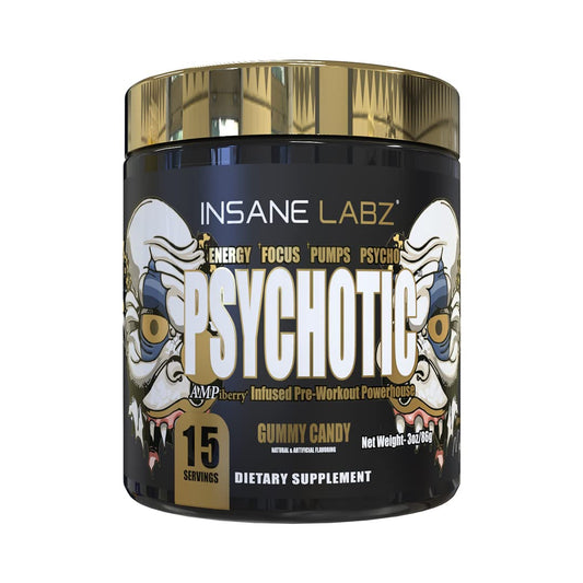 Insane Labz Psychotic Gold, High Stim Pre Workout Powder, Extreme Lasting Energy - NutriGlobal
